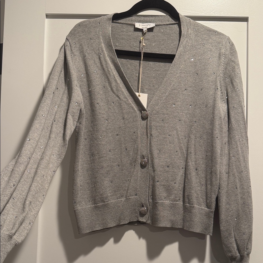 Gray Buttoned Cardigan - Picture 6 of 7